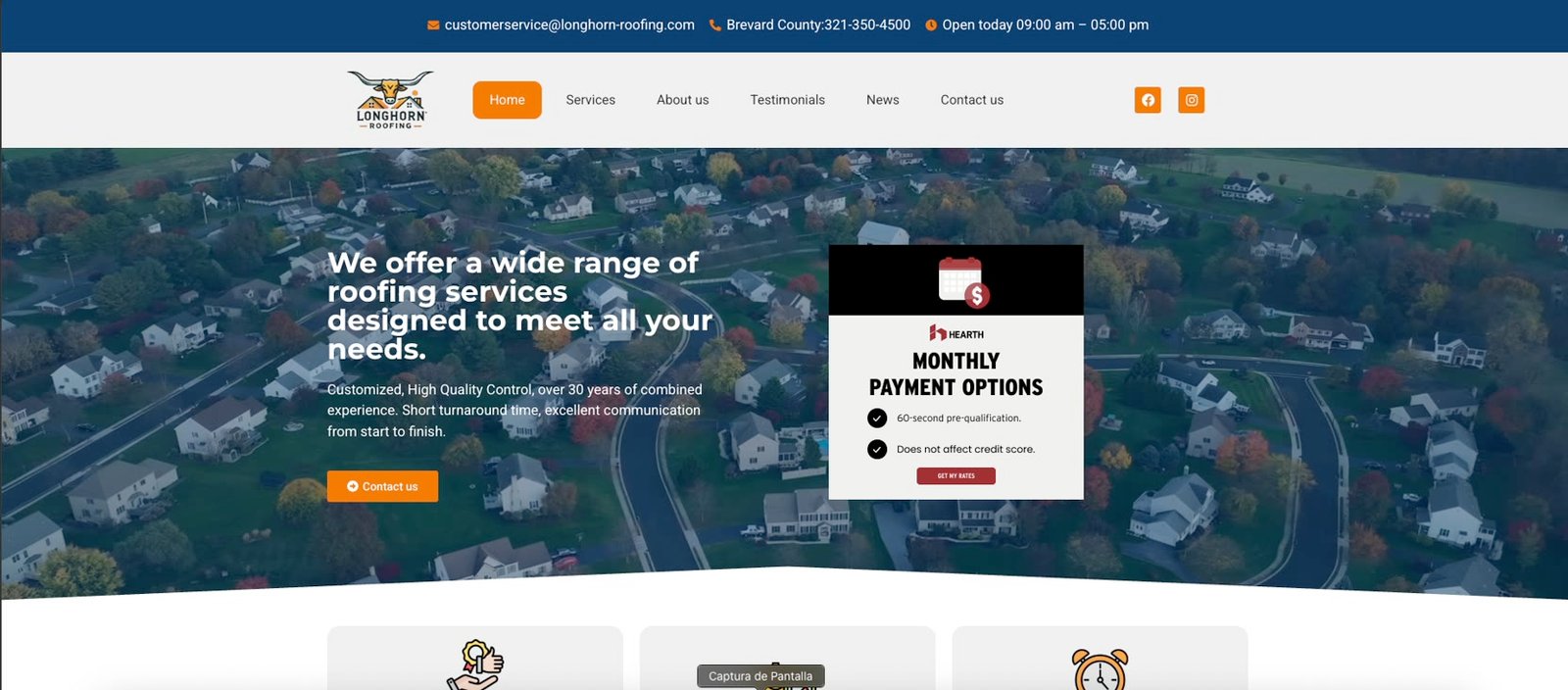 Sitio web Longhorn Roofing